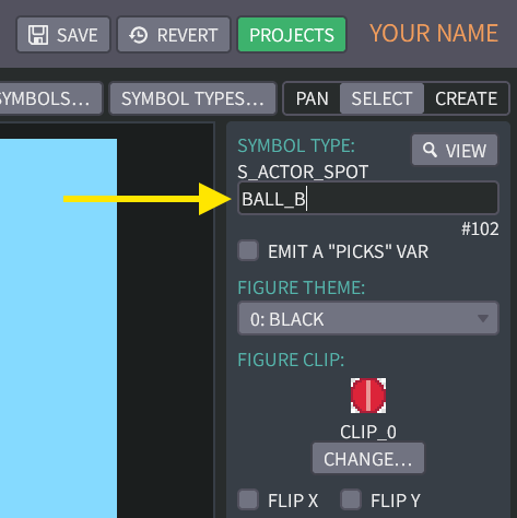 Specifying a symbol name