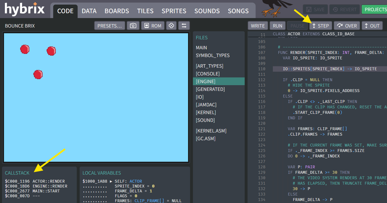 Stepping "into" statements in the debugger