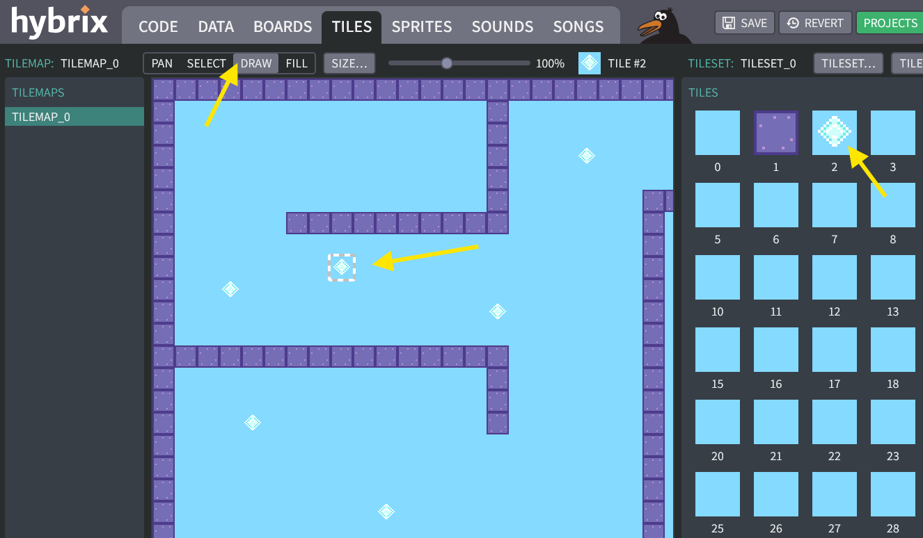 Putting diamonds on the tilemap