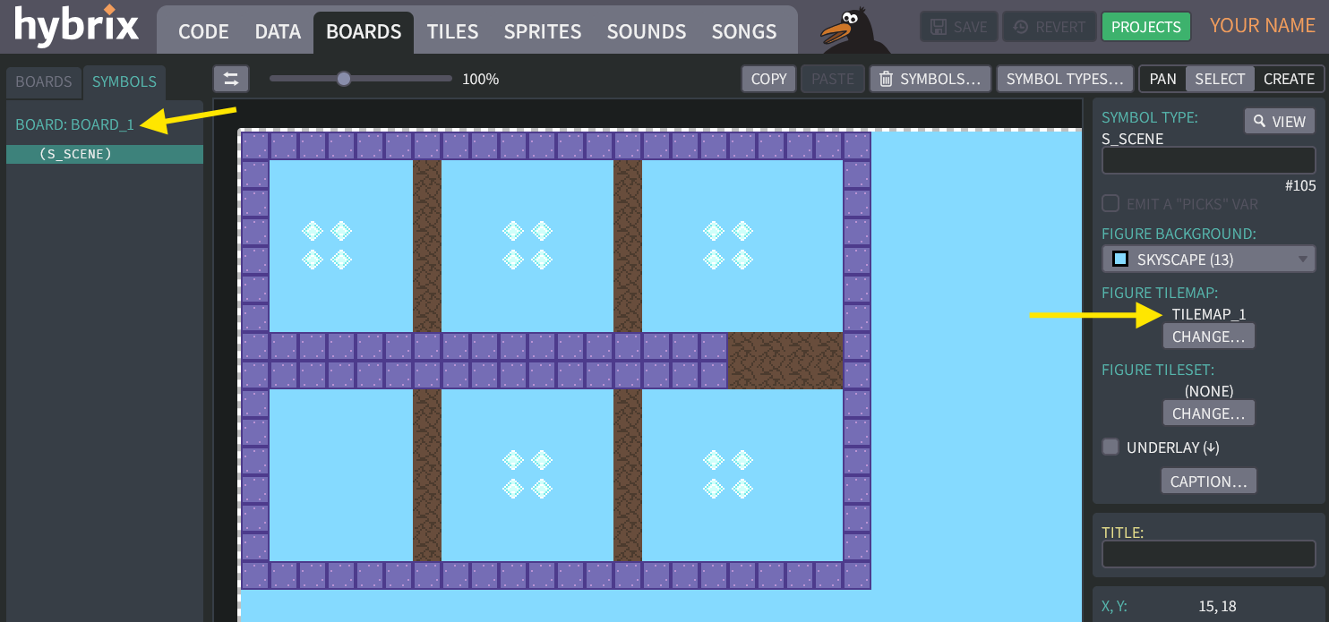 The selected tilemap