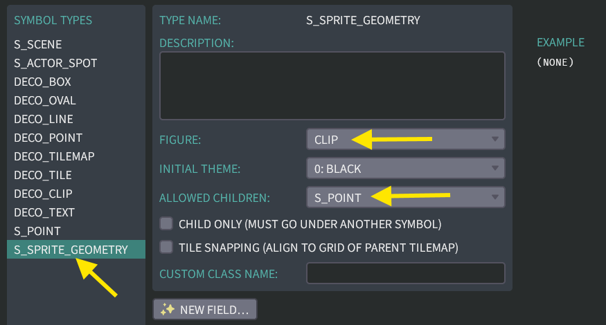 Configuring the S_SPRITE_GEOMETRY type