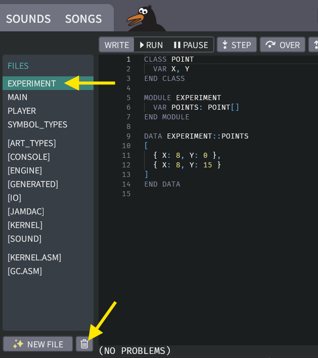 Deleting the "EXPERIMENTS" file